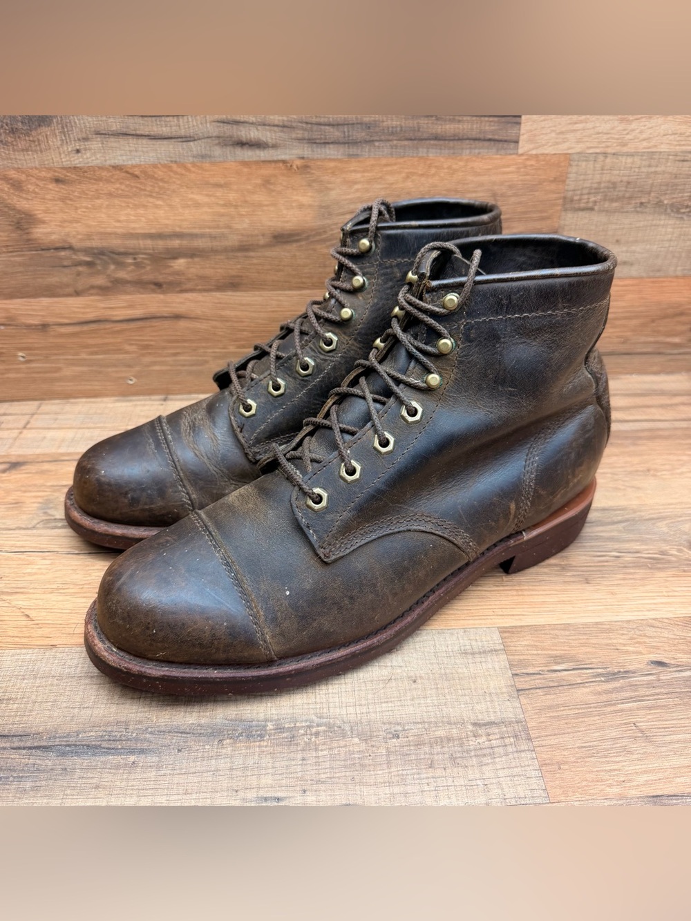 Chippewa LLBean Katahdin Iron Works Engineer cap boot Leather Men’s 11D Brown - Picture 2 of 9